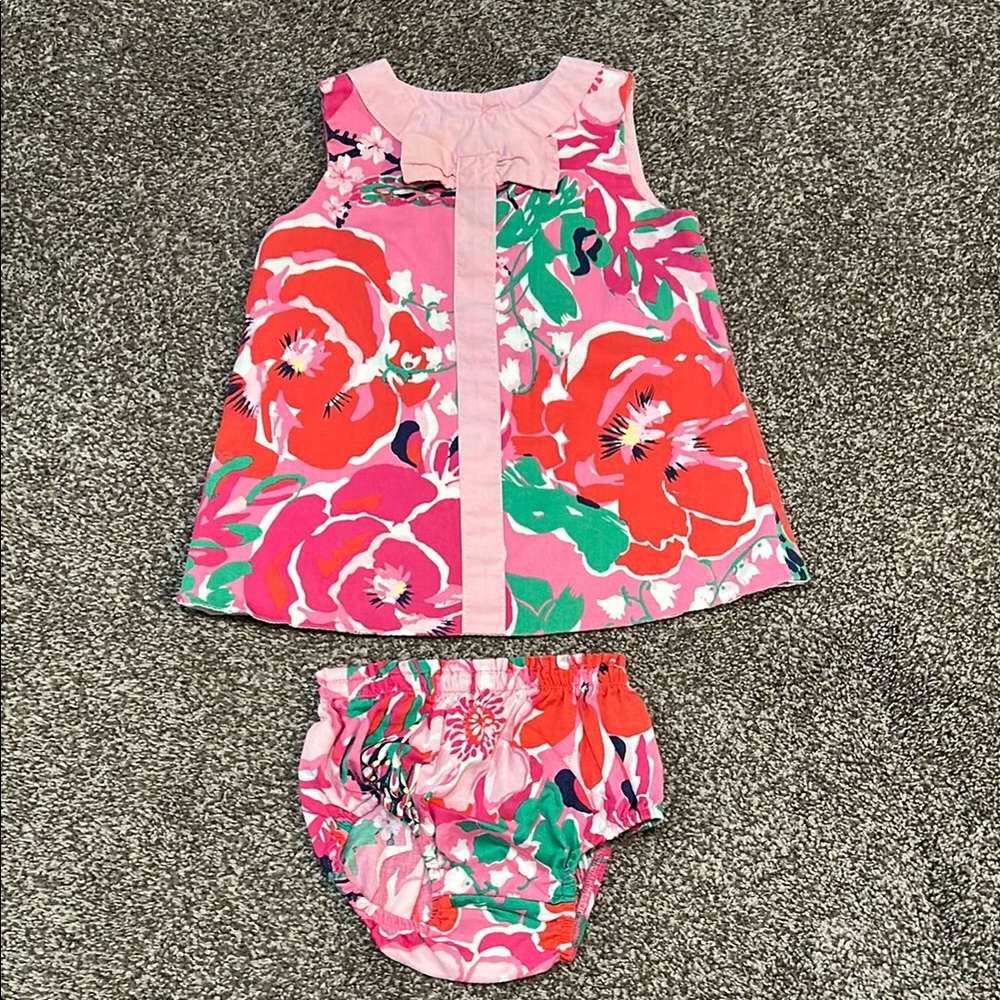 Lilly Pulitzer 6-12 month Pink Floral Dress with Bloomers